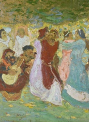 Pedro Figari (1861-1938). Baile Criollo, leo. Mide: 35 x 50 cm.