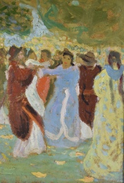 Pedro Figari (1861-1938). Baile Criollo, leo. Mide: 35 x 50 cm.