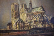 Madelain Gustave. Notre Dame de Paris, leo de 65 x 81 cm.