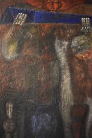 Gilberto Almeida, Rondador, abstracto, acrlico Mide: 105 x 80 cm.