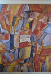 Adolfo Nigro, Ritmos de la Costa, leo de 120 x 100 cm. Coleccin Efrain Paesky - Ema Garmendia.