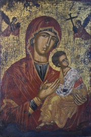 Icono, Virgen y el Nio. 32 x 23 cm. .