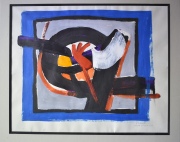 R. Machado, Abstracto en colores, Mide: 27 x 34 cm. coleccin EFRAIN PAESKY - EMA GARMENDIA