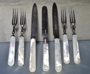 Cubiertos de lunch Elkigton, cabos de ncar. 12 tenedores y 13 cuchillos. 25 Piezas.