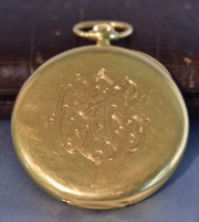 Reloj de bolsillo Ulisse Nardin, caja de oro. Faltantes, abolladura. Dimetro: 4.5 cm.