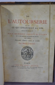 GOMMER, Pierre de: DE LAUTOURSERIE ET DE CE QUI APPARTIENT AU VOL DES OISEAUX. 1 vol.