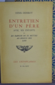 DIDEROT, Denis: ENTRETIEN DUN PERE AVEC SES ENFANTS. Les Exemplaires, 1926.