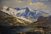 FALCHETTI, Alberto 1878-1951 'Lago de Morti, leo sobre tela sin marco. 39,5 x 61 cm. Cachet de Col. Lorenzo Pellerano