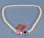 Collar de perlas Majorica 8mm x 60 cm. broche plata 925 con certificado 822678 en estuche original.