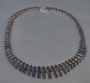 Collar Art Deco lapislázuli y plata 950. 45 cm. Peso: 48 gr.