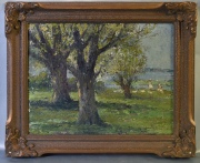 Witjens, 'Paisaje con Niñas' óleo de 27 x 35 cm. Con Garantía de Autenticidad.