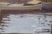 Fortunato Lacámera, Riachuelo. óleo sin enmarcar. Mide: 16 x 23 cm.
