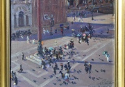 E. Polesello. Venecia, óleo. Mide: 23 x 25,5 cm.